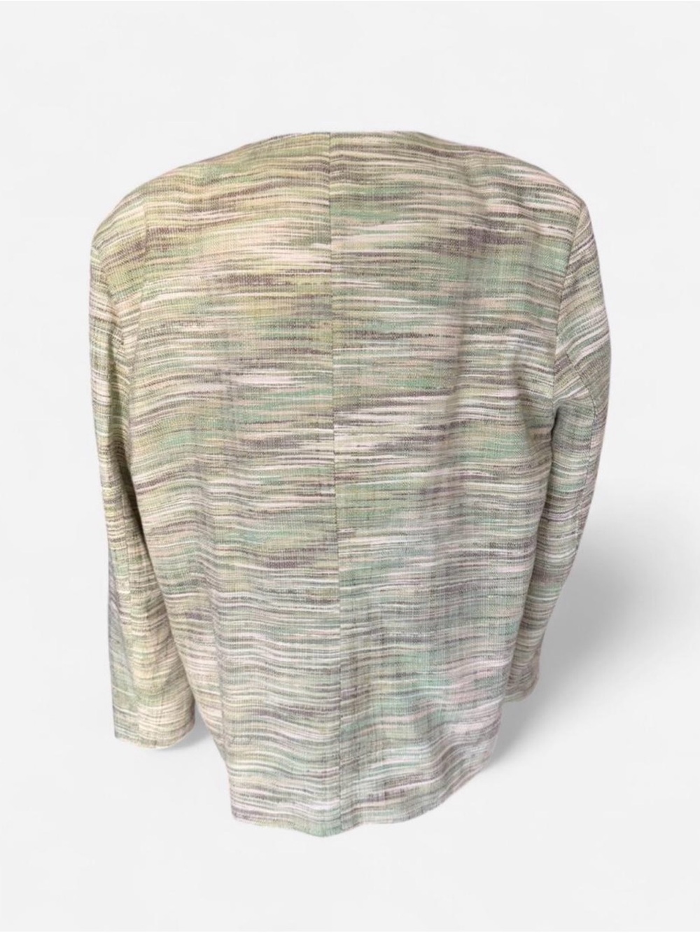 Alfred Dunner Women’s Size 20 Green Textured Tweed Jacket Blazer Career - Picture 4 of 5